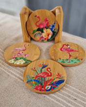 Load image into Gallery viewer, Flamingo Bamboo Coasters