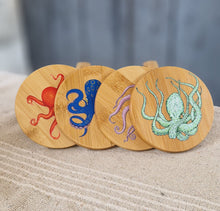 Load image into Gallery viewer, Octopus Bamboo Coasters