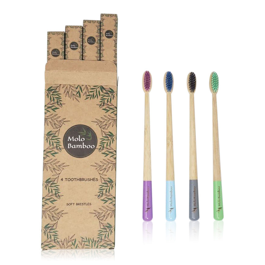 Bamboo Toothbrushes Set of 4