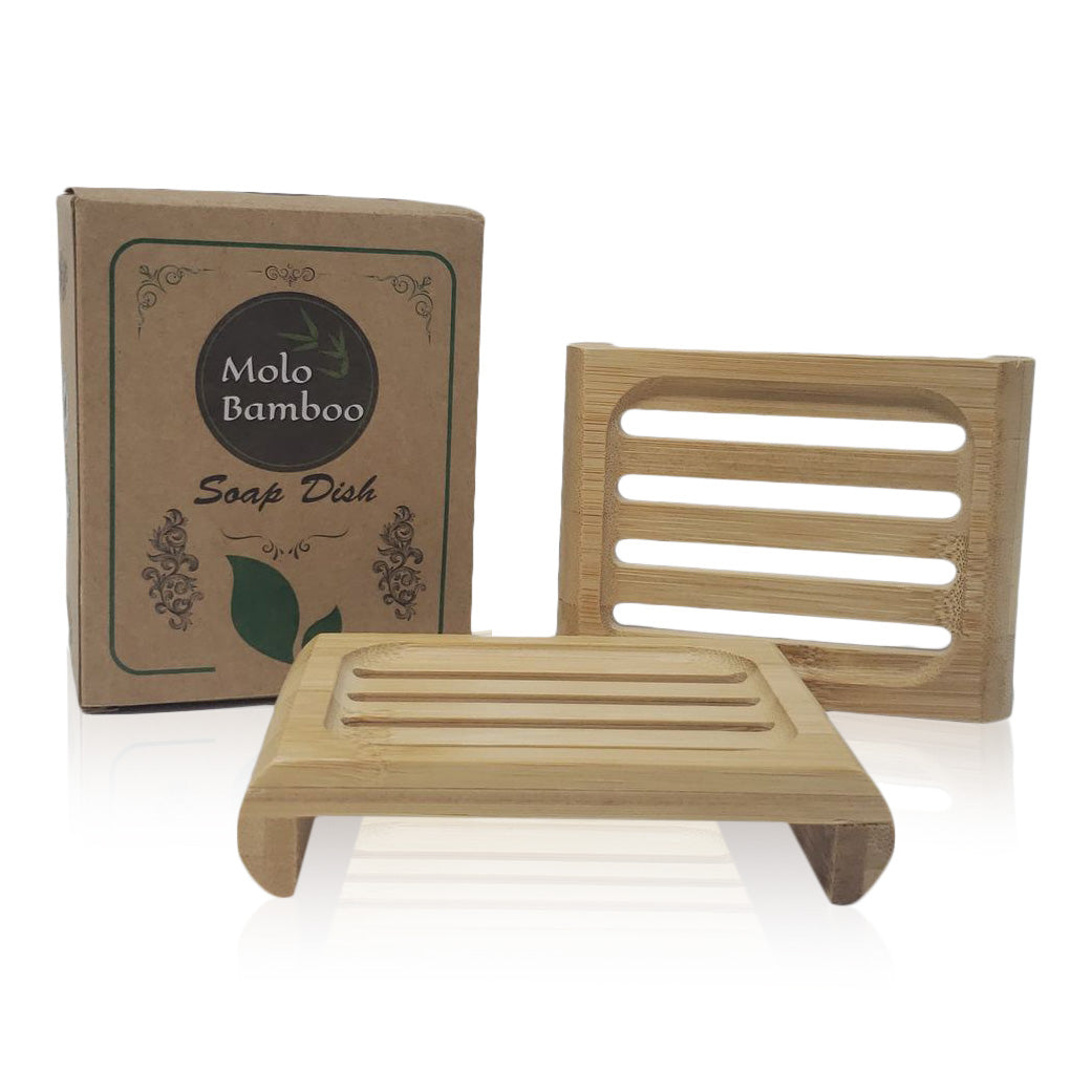 Bamboo Soap Dish Set of 2